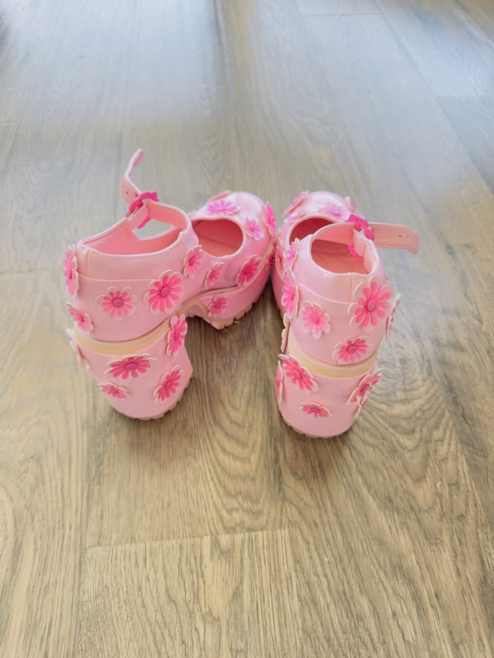 Dolls Kill Pink Floral Patent Platform Mary Janes - Picture 9 of 10